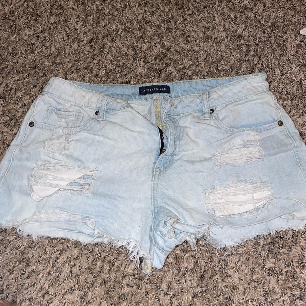Ripped jean shorts